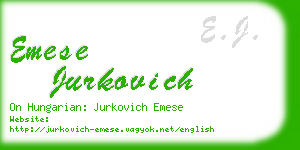 emese jurkovich business card